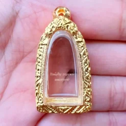 กรอบพระ ทรงพระรอดทองล้วน ขนาด 3x1.5cm P315